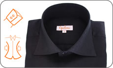 Chemise en lin cintr�e noire