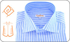 Chemise ray�e bleue en lin
