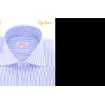 Chemise en lin à rayures bleues