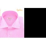 Chemise en lin rayée rose