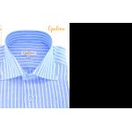 Chemise rayée bleue en lin