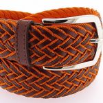 Ceinture tressée cuir et orange