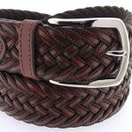 Ceinture tressée cuir et marron chocolat