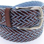 Ceinture tressée cuir et bleue ciel