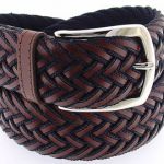 Ceinture tressée cuir et bleue marine