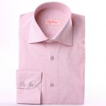Chemise cintrée rose pâle en lin