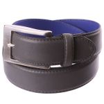 Ceinture en cuir grise, intérieur cuir violet