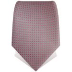 Cravate grise � petits pois framboise