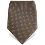 Cravate marron � petits pois bleus