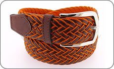 Ceinture tress�e cuir et orange