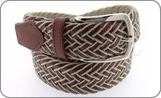Ceinture tress�e cuir et beige