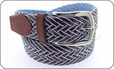 Ceinture tress�e cuir et bleue ciel