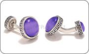 Double sided cufflinks with blue cat's eye