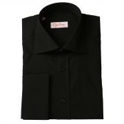 Chemise noire � poignets mousquetaires