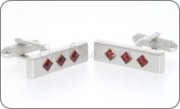 Rectangle with 3 Siam Swarovski crystals