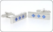 Rectangle with 3 Sapphire Swarovski crystals