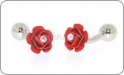 red rose & crystal cufflinks