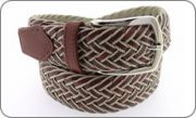 Leather and beige belt