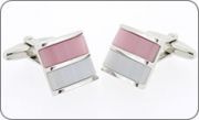 Pink and white cat's eyes cufflinks