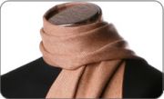 Camel herringbone cashmere scarf