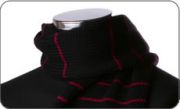 Black with thin red stripes scarf