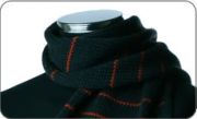 Grey with thin orange stripes scarf