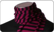 Raspberry and black striped scarf