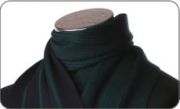 Green and navy blue striped reversible scarf
