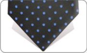 Brown tie with lihgt blue dots