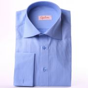 Blue with white stripes french cuff shirt