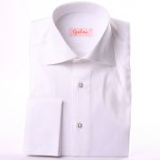 White slim fit french cuff shirt