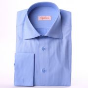Blue with white stripes french cuff shirt
