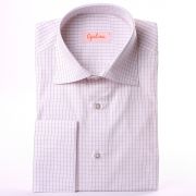 White and red checked slim fit shirt