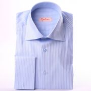 Blue striped french cuff shirt