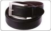 Black leather belt and brown reverse 
