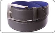 Grey leather belt and purple reverse 