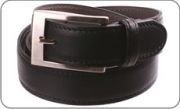 Black leather belt and grey reverse 