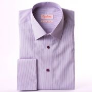 Lilac with purple stripes french cuff shirt