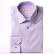 White and lilac checked shirt