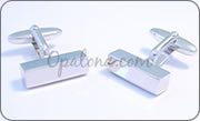 Rhodium bar cufflinks