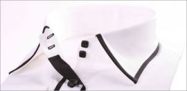 Chemisier blanc � bordures noires