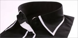 Chemisier noir � bordures blanches 