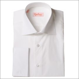 White slim fit french cuff shirt