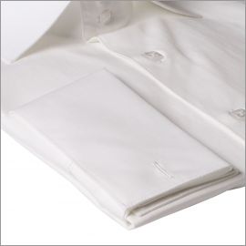 White slim fit french cuff shirt