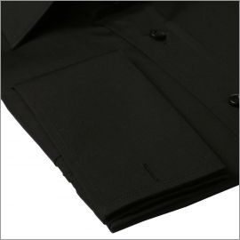 Chemise noire � poignets mousquetaires
