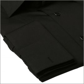 Black slim fit french cuff shirt
