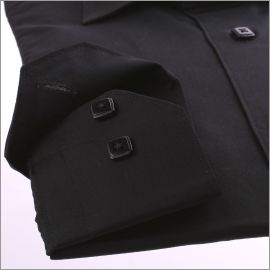 Black slim fit shirt with one button collar