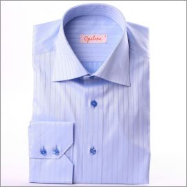 Light blue shirt with blue stripes