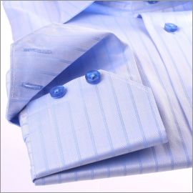 Light blue shirt with blue stripes
