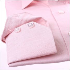 Chemise cintr�e rose p�le en lin